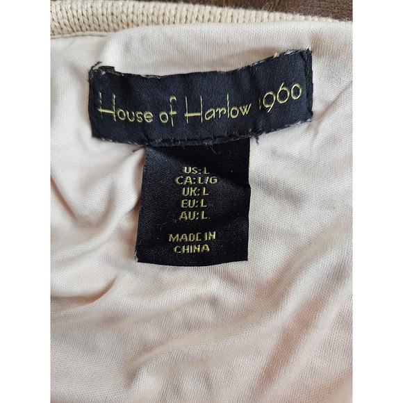 House of Harlow 1960 Crochet Mini Dress Womens L Multi Color Striped Boho - Picture 7 of 8